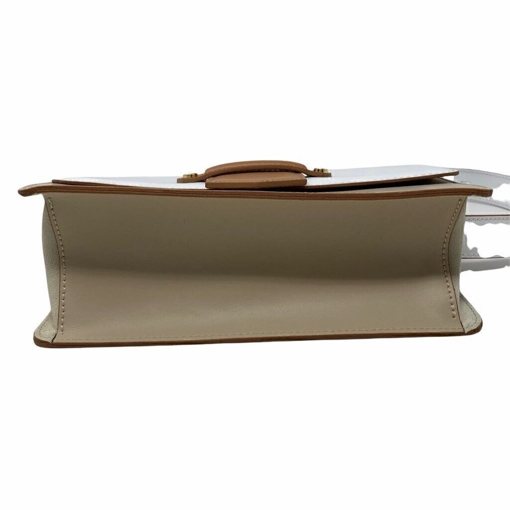 Carlo Pazolini Womens Shoulder Bag Beige Color Block Leather Magnetic Snap NEW - Picture 5 of 9